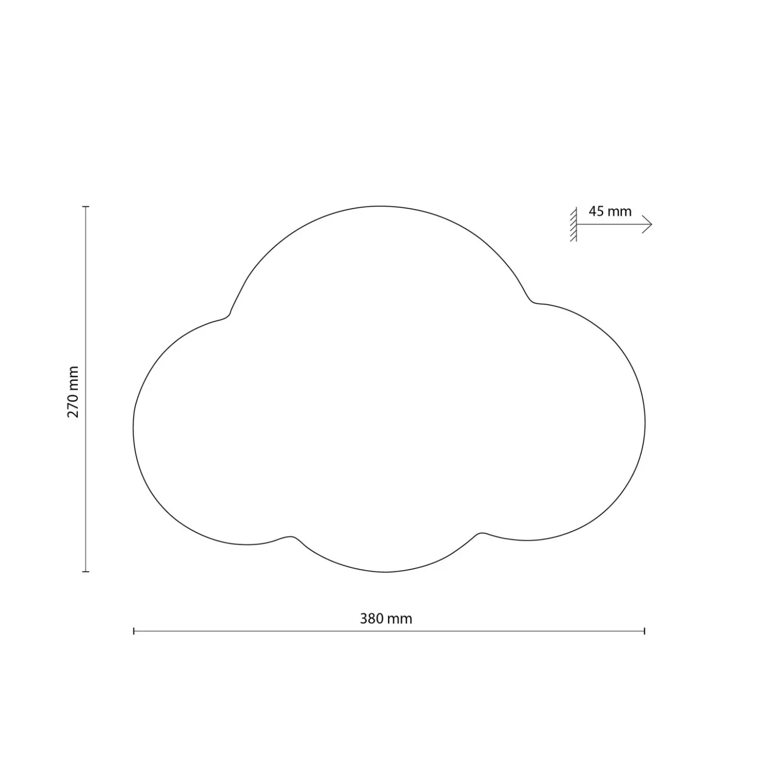Aplique de pared Cloud, rosa, 38 cm de ancho, metal, nube, G9