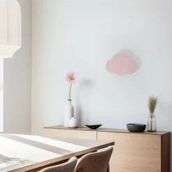 Aplique de pared Cloud, rosa, 38 cm de ancho, metal, nube, G9