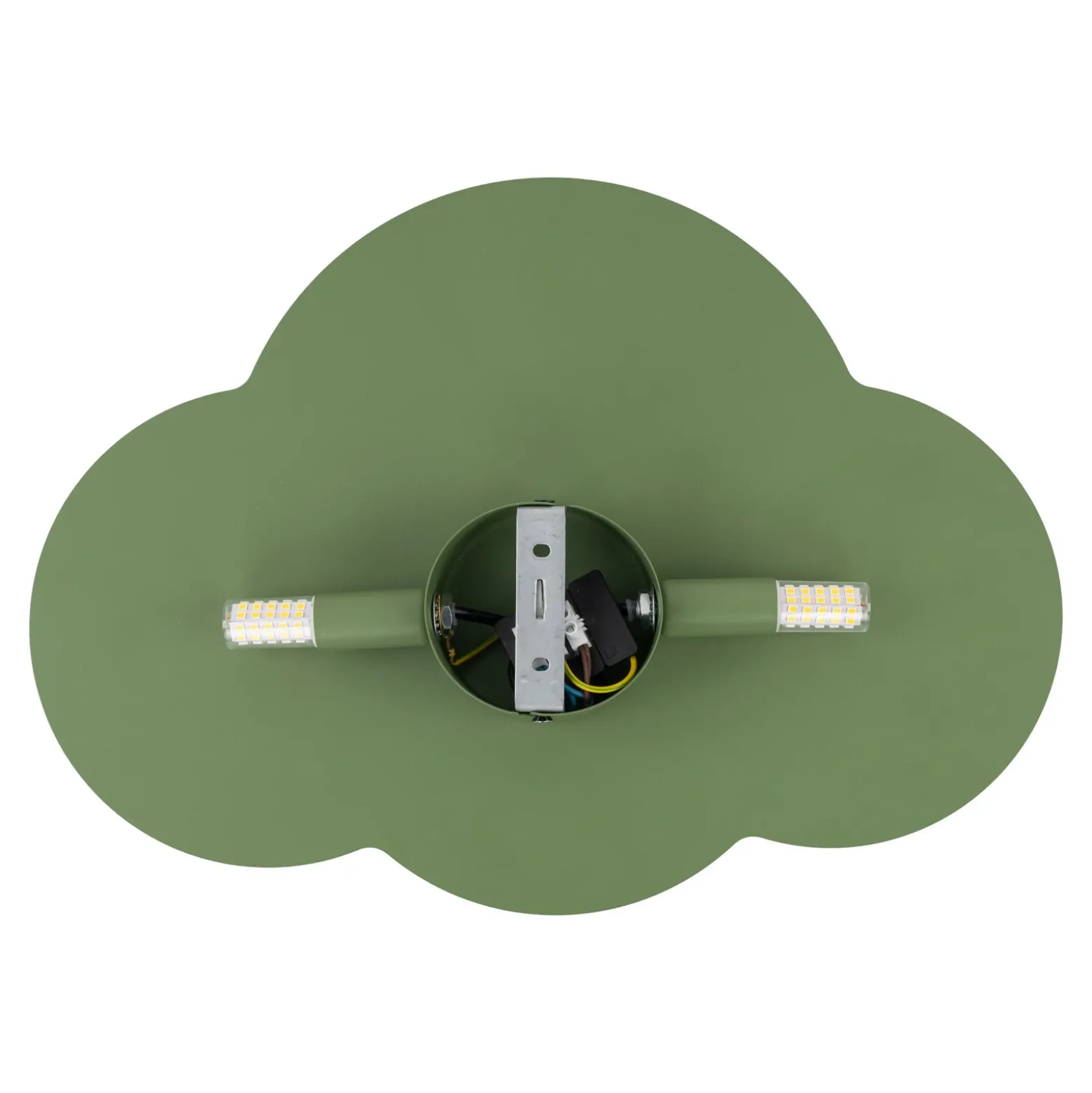 Aplique de pared Cloud, verde, metal, 38 cm de ancho, 2 luces, G9