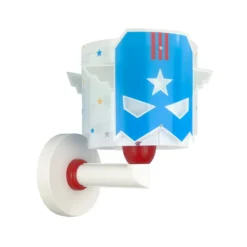 Aplique de pared con enchufe Dalber Blue Hero, blanco/azul