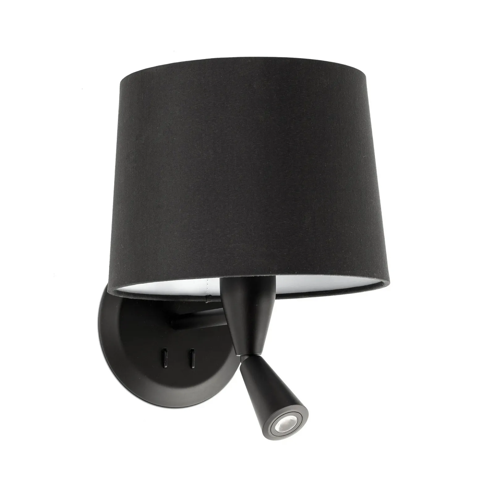 Aplique de pared Conga con lámpara de lectura LED, negro