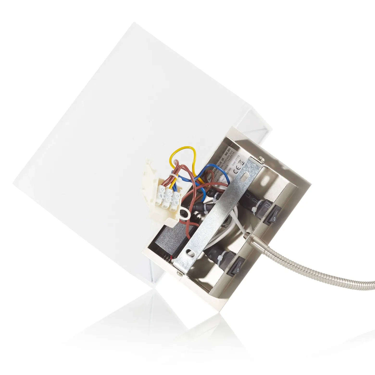 Aplique de pared 6519 con lámpara de lectura LED, plata satinada