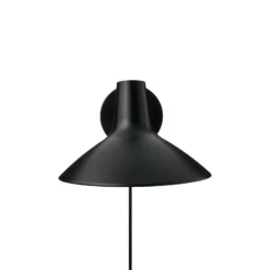 Aplique de pared corto Darci, proyección 33,5 cm, negro
