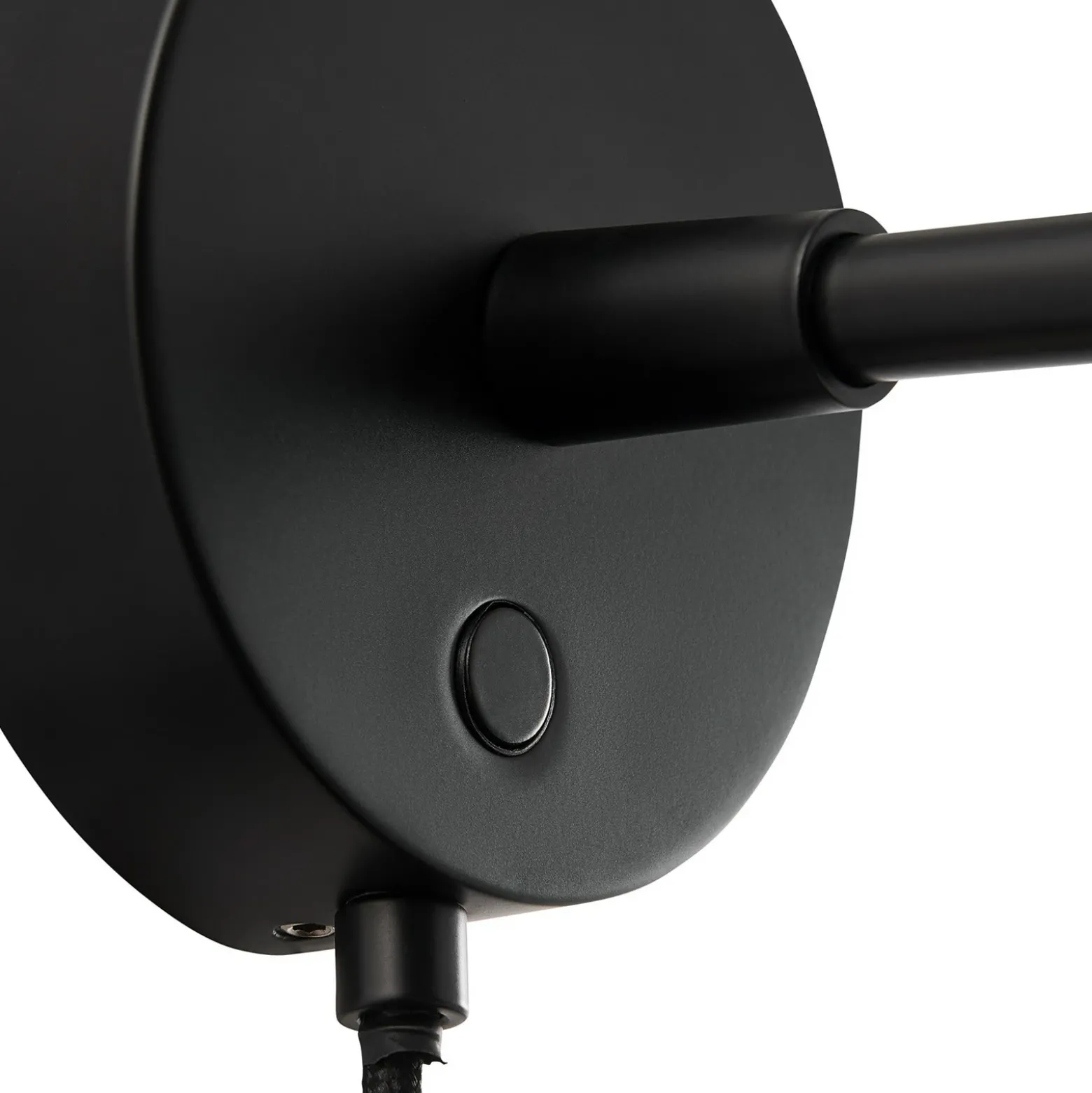Aplique de pared corto Darci, proyección 33,5 cm, negro