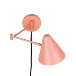 Aplique de pared Cosima, color albaricoque, saliente 54 cm, metal