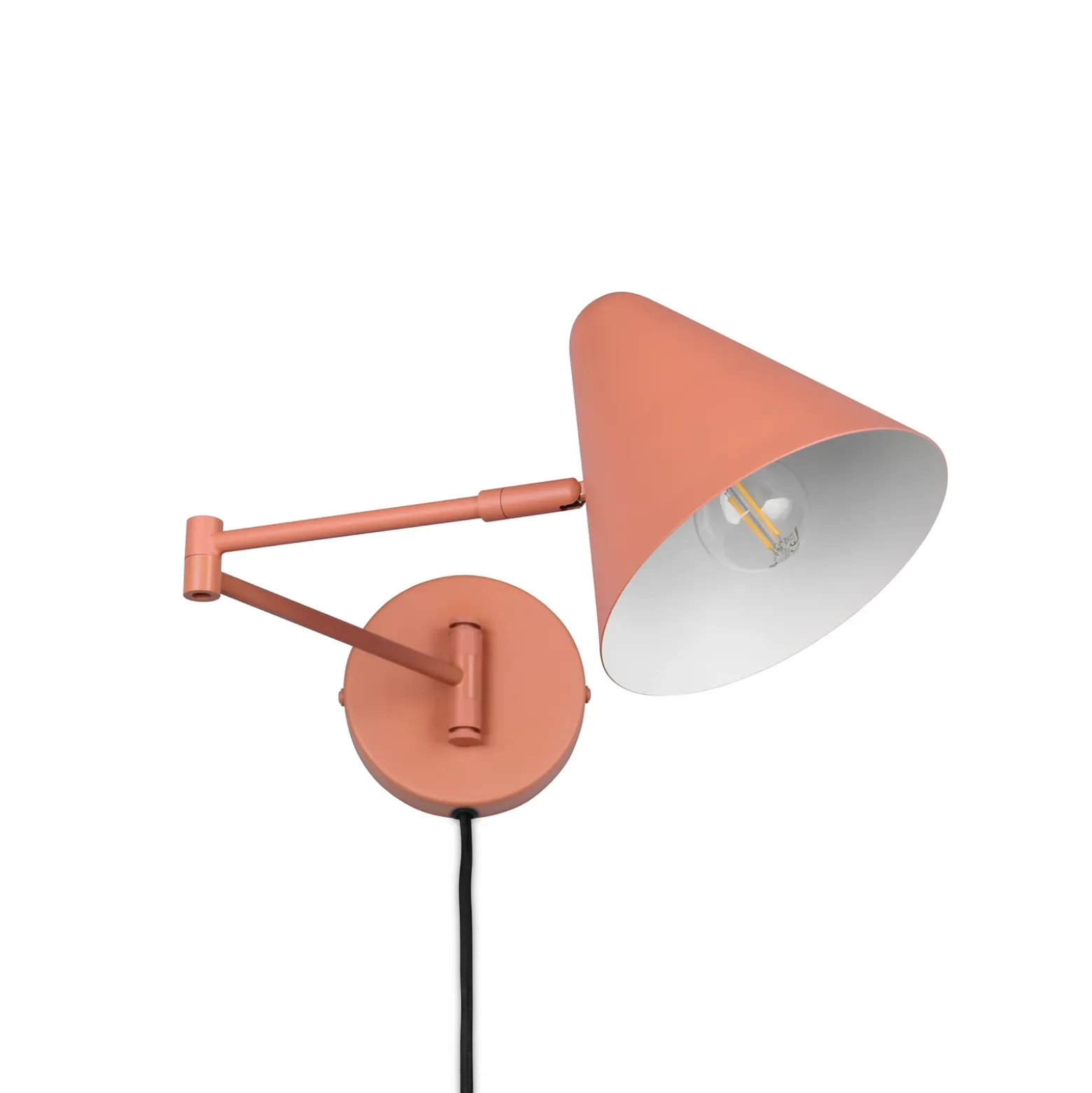 Aplique de pared Cosima, color albaricoque, saliente 54 cm, metal