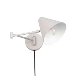 Aplique de pared Cosima, gris claro, saliente 54 cm, metal