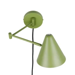 Aplique de pared Cosima, verde, saliente 54 cm, metal