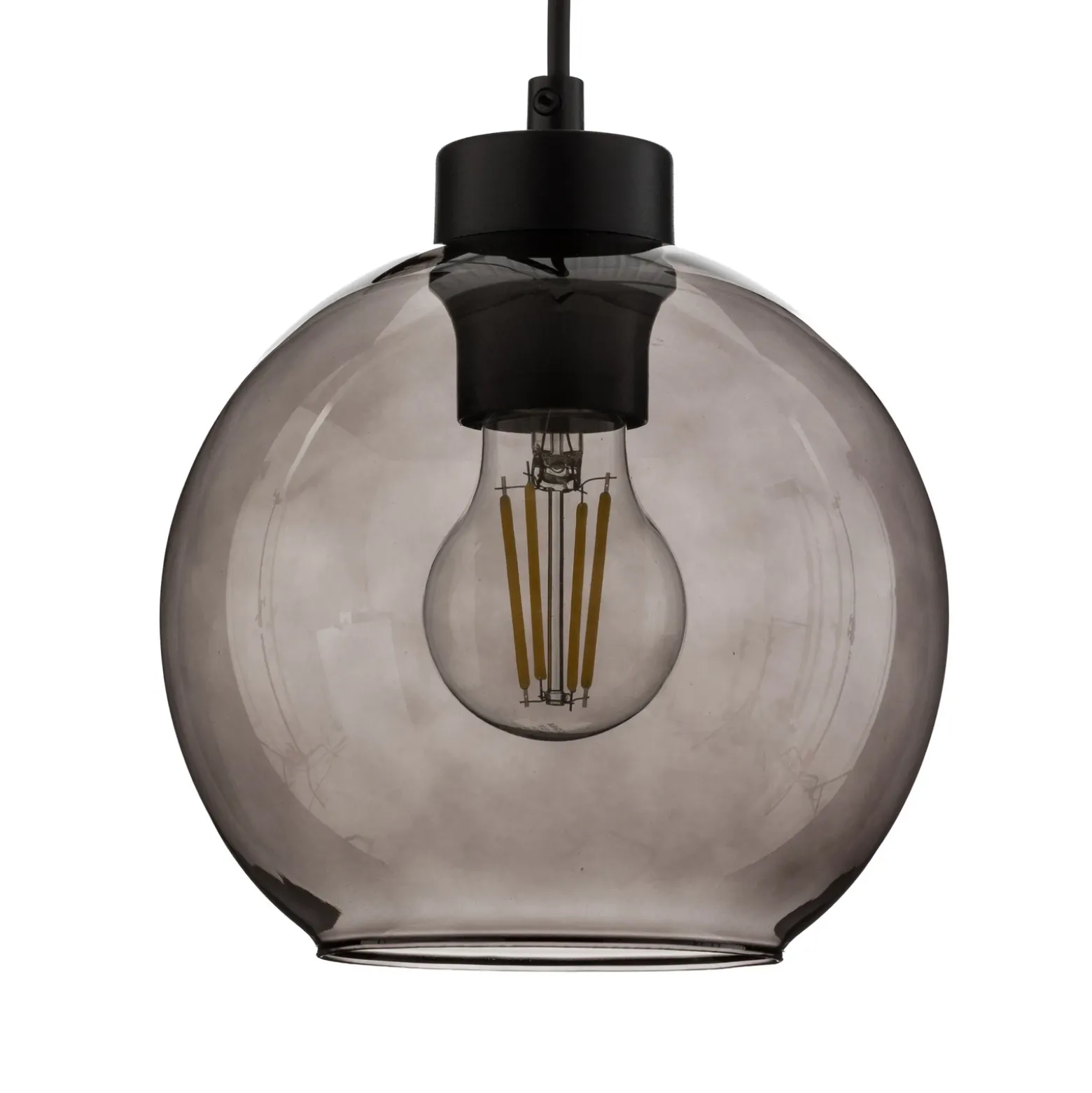 Aplique de pared Cubus, negro/gris humo, cristal, 30 cm de altura, E27