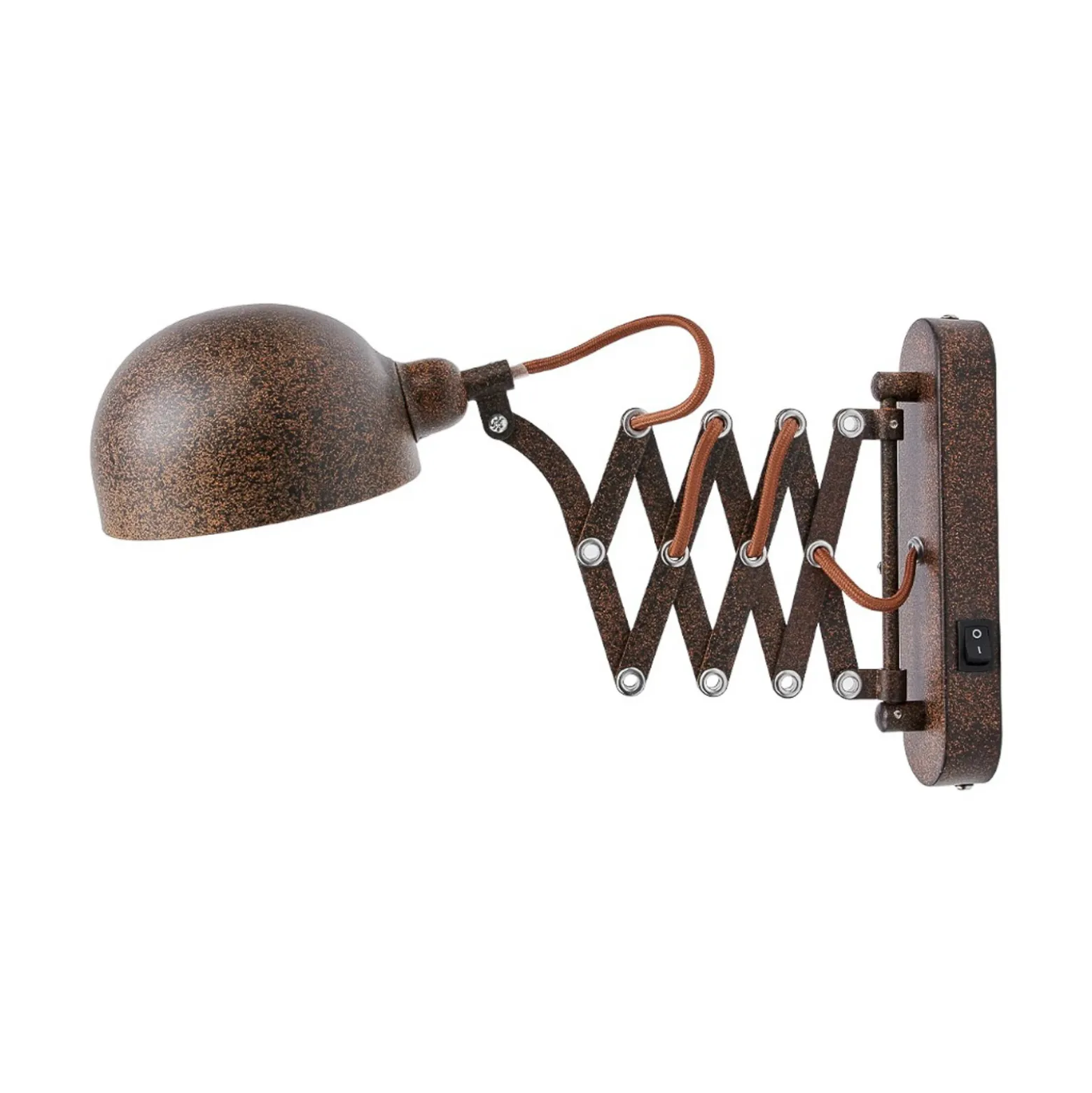 Aplique de pared Curtis de Lindby, color óxido, ajustable, 57 cm, E14