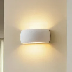 Aplique de pared Curve up/down de cerámica blanca