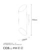 Aplique de pared Cut 11810, negro, metal, altura 30 cm, arriba/abajo