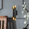 Aplique de pared Cut 11810, negro, metal, altura 30 cm, arriba/abajo