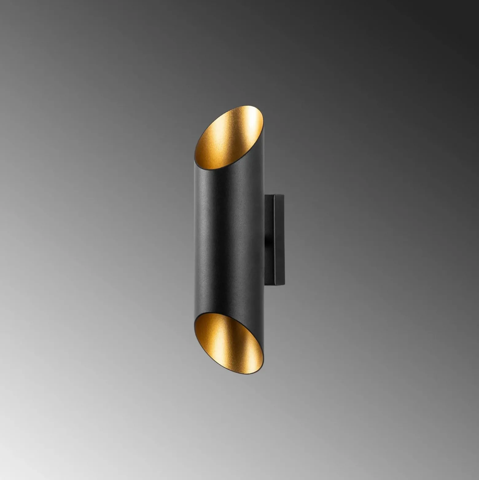 Aplique de pared Cut 11810, negro, metal, altura 30 cm, arriba/abajo