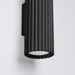 Aplique de pared de carbono, negro, altura 20 cm, aluminio, 2 luces.