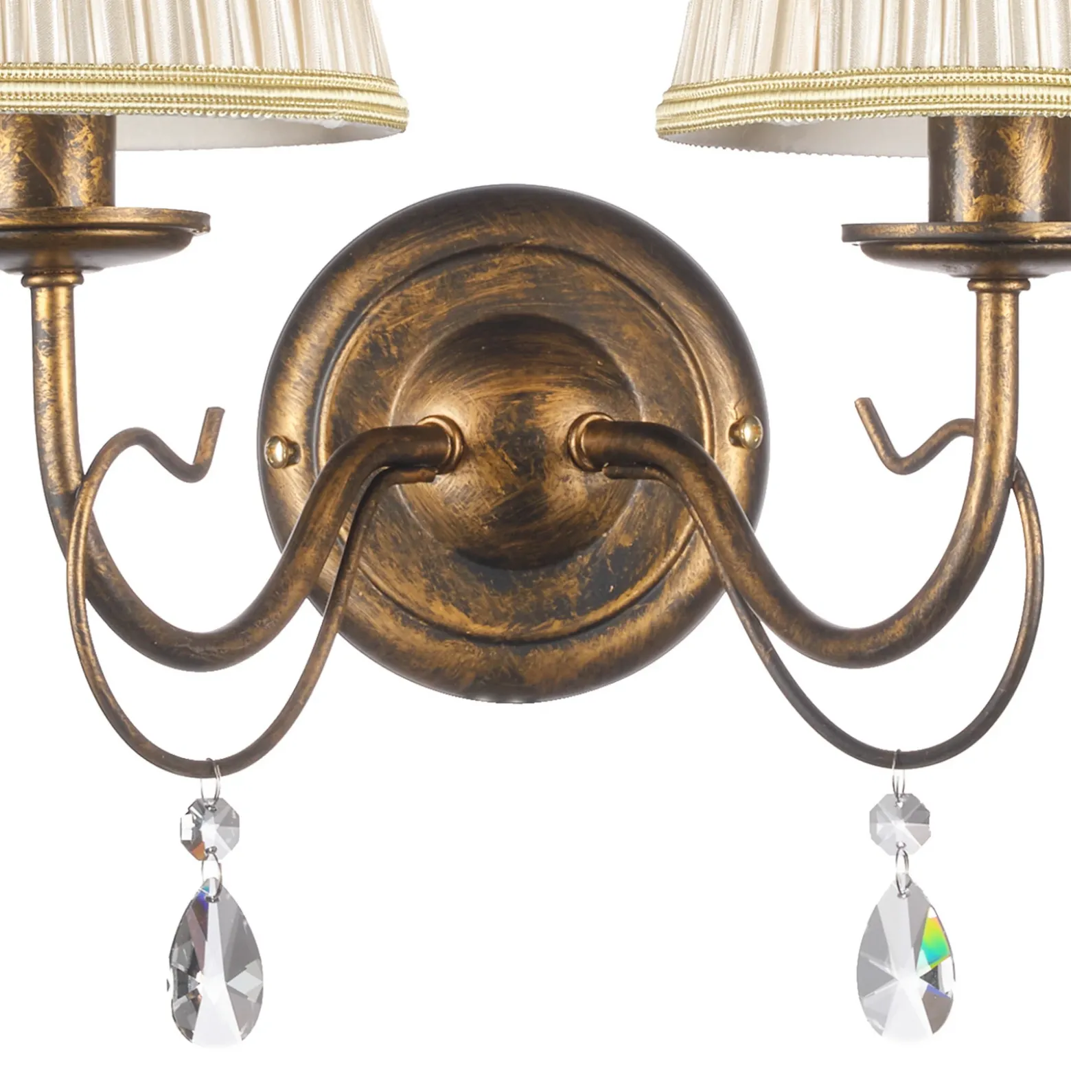 Aplique de pared Delia, color bronce, 2 luces, ancho 25 cm
