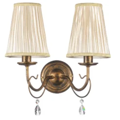 Aplique de pared Delia, color bronce, 2 luces, ancho 25 cm