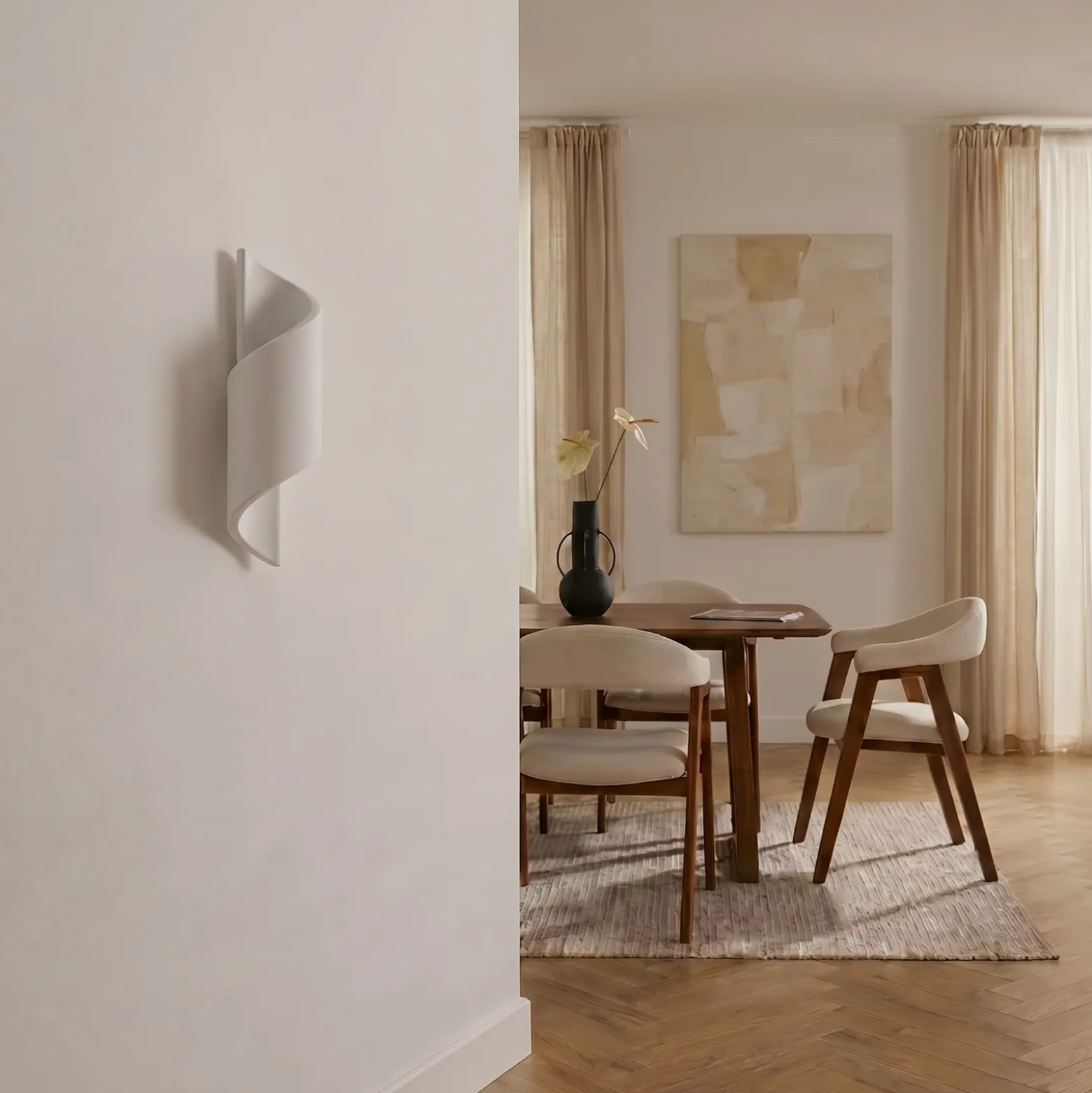 Aplique de pared Desirio de Lindby, blanco, 35 cm, G9, cerámica