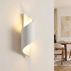 Aplique de pared Desirio de Lindby, blanco, 35 cm, G9, cerámica