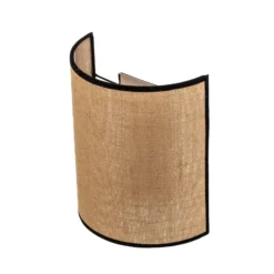 Aplique de pared de yute &black, marrón natural, semicircular