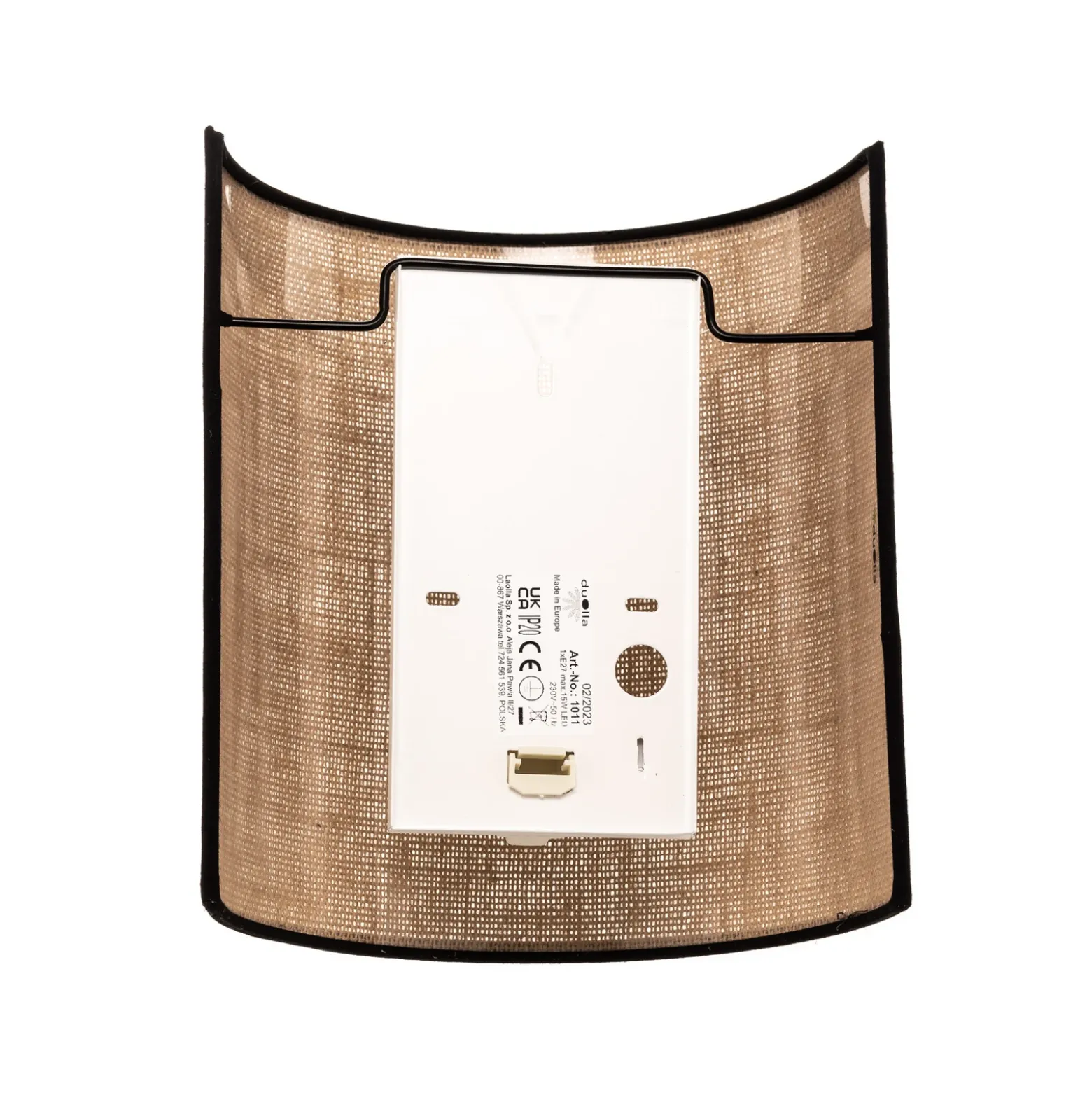 Aplique de pared de yute &black, marrón natural, semicircular