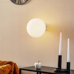 Aplique de pared Dione, soporte de pared blanco