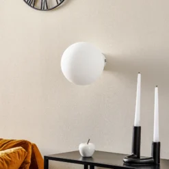 Aplique de pared Dione, soporte de pared blanco