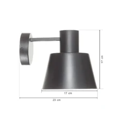 Aplique de pared Dunka de metal, 1 luz, negro