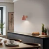 Aplique de pared Dunka, rojo ladrillo, 1 luz, acero, altura 17 cm