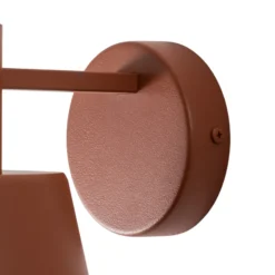 Aplique de pared Dunka, rojo ladrillo, 1 luz, acero, altura 17 cm