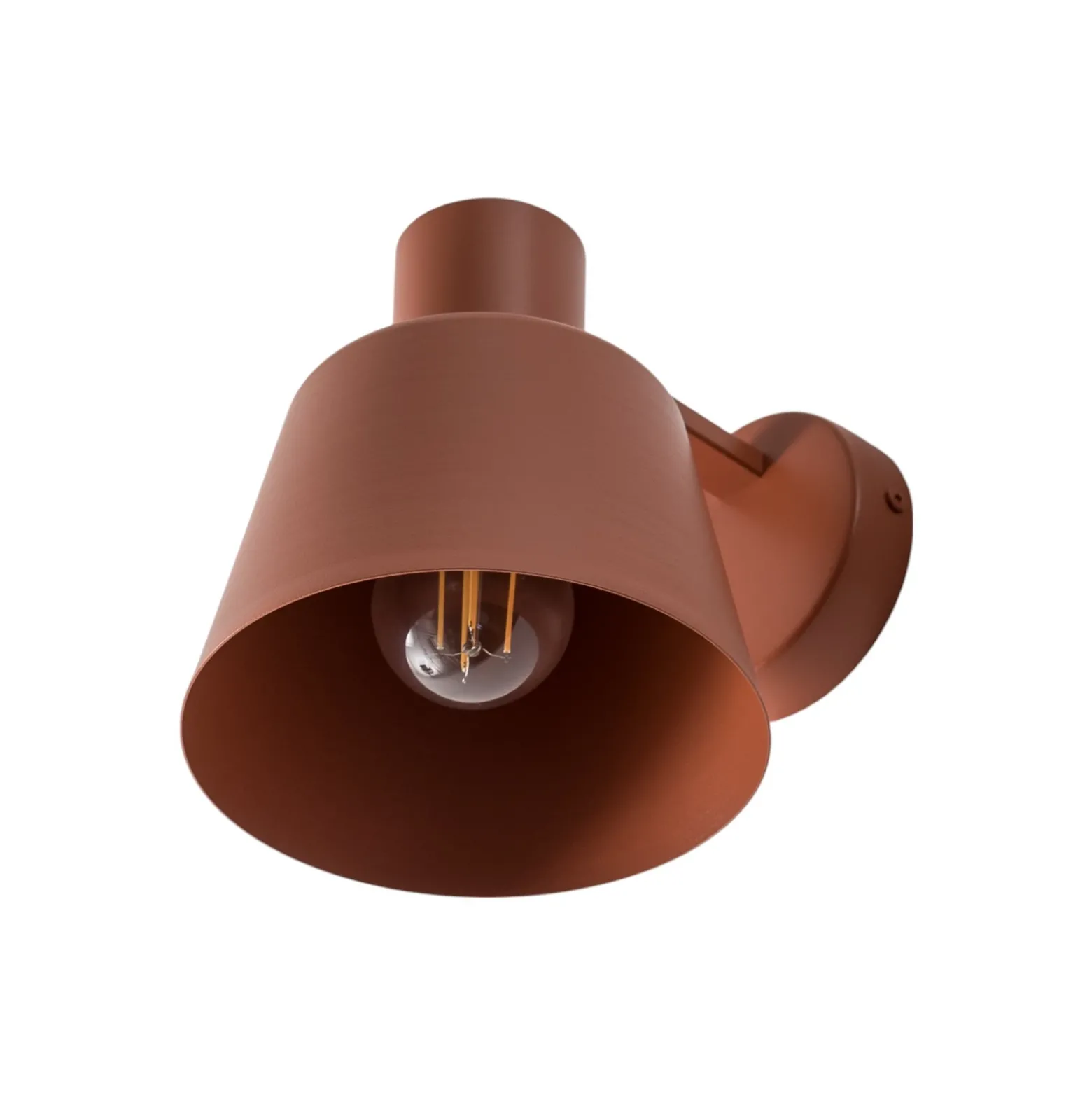 Aplique de pared Dunka, rojo ladrillo, 1 luz, acero, altura 17 cm
