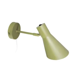 Aplique de pared Dyberg Larsen DL12, verde, cable, E27, metal