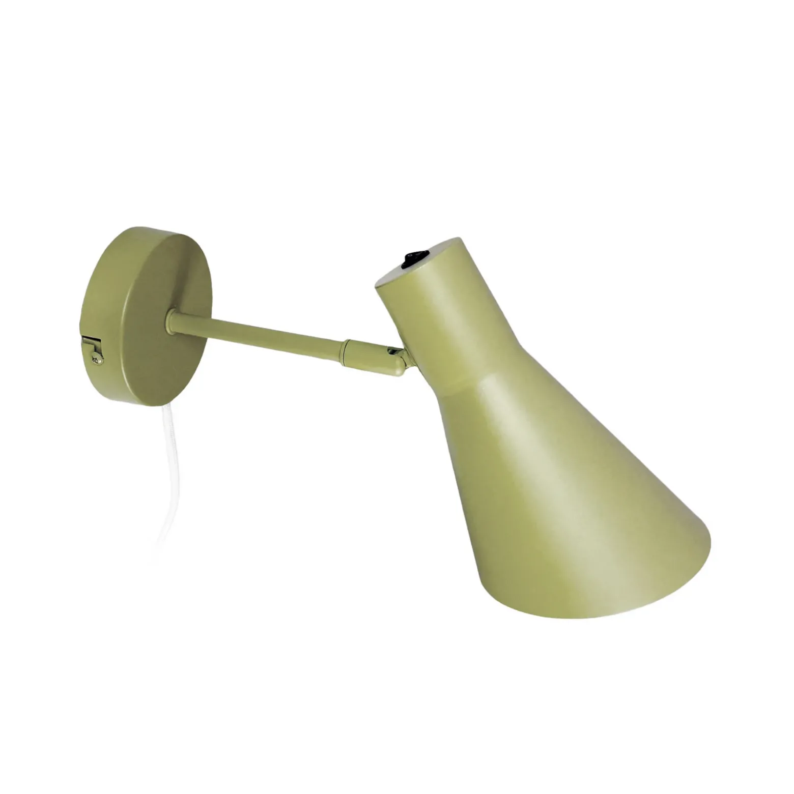 Aplique de pared Dyberg Larsen DL12, verde, cable, E27, metal