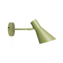 Aplique de pared Dyberg Larsen DL12, verde, cable, E27, metal