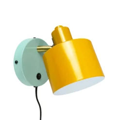 Aplique de pared Dyberg Larsen Ocean, curry/turquesa, saliente 21 cm