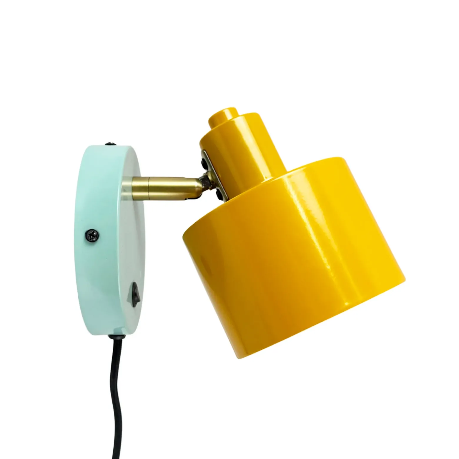 Aplique de pared Dyberg Larsen Ocean, curry/turquesa, saliente 21 cm