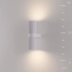 Aplique de pared DYNAMICS, blanca, altura 23 cm, metal, arriba/abajo