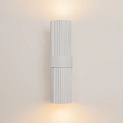 Aplique de pared DYNAMICS, blanca, altura 23 cm, metal, arriba/abajo