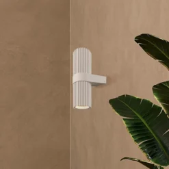 Aplique de pared DYNAMICS, blanca, altura 23 cm, metal, arriba/abajo