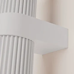 Aplique de pared DYNAMICS, blanca, altura 23 cm, metal, arriba/abajo