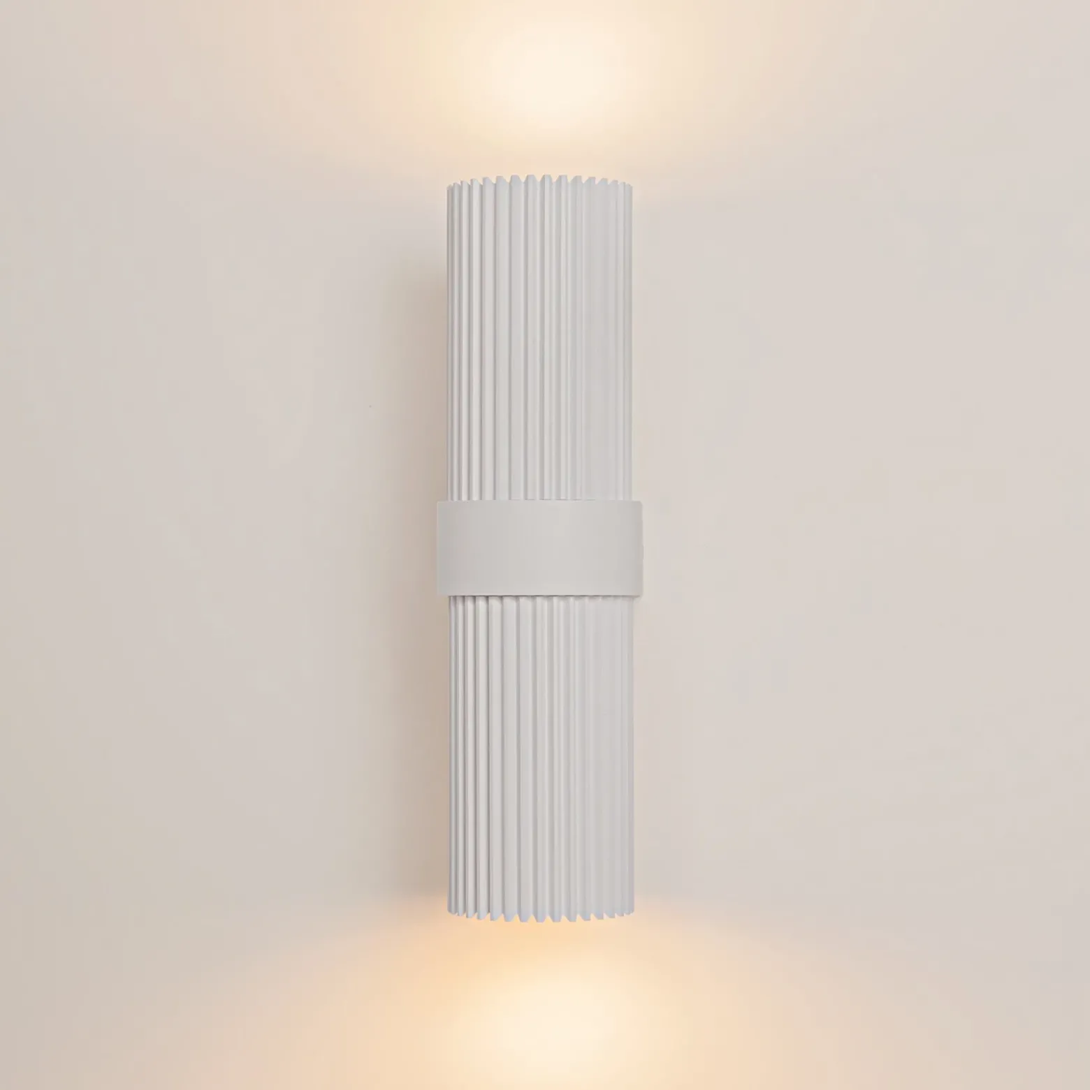 Aplique de pared DYNAMICS, blanca, altura 23 cm, metal, arriba/abajo