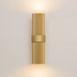 Aplique de Pared DYNAMICS, color dorado, altura 23 cm, metal arriba/abajo