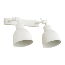 Aplique de pared Emoti, beige, 2 luces, acero, longitud 27 cm