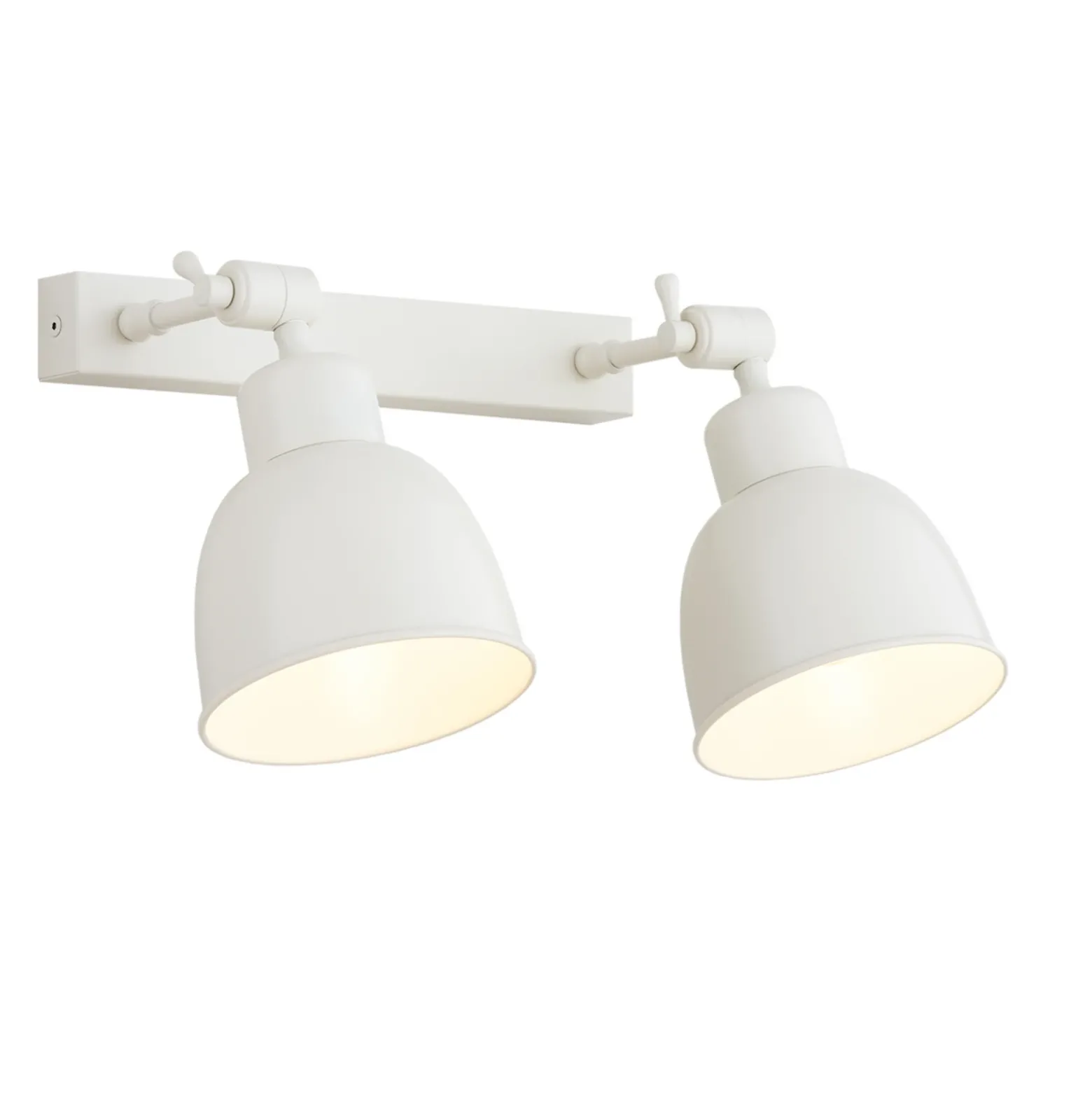 Aplique de pared Emoti, beige, 2 luces, acero, longitud 27 cm
