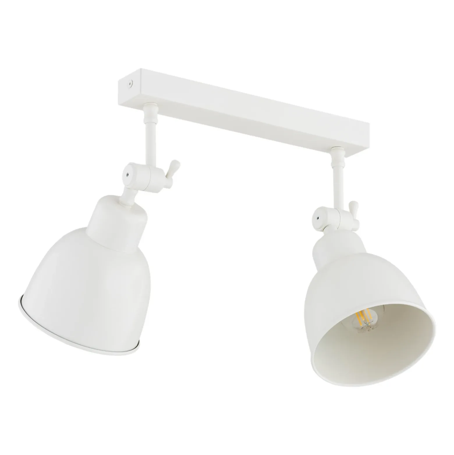 Aplique de pared Emoti, beige, 2 luces, acero, longitud 27 cm
