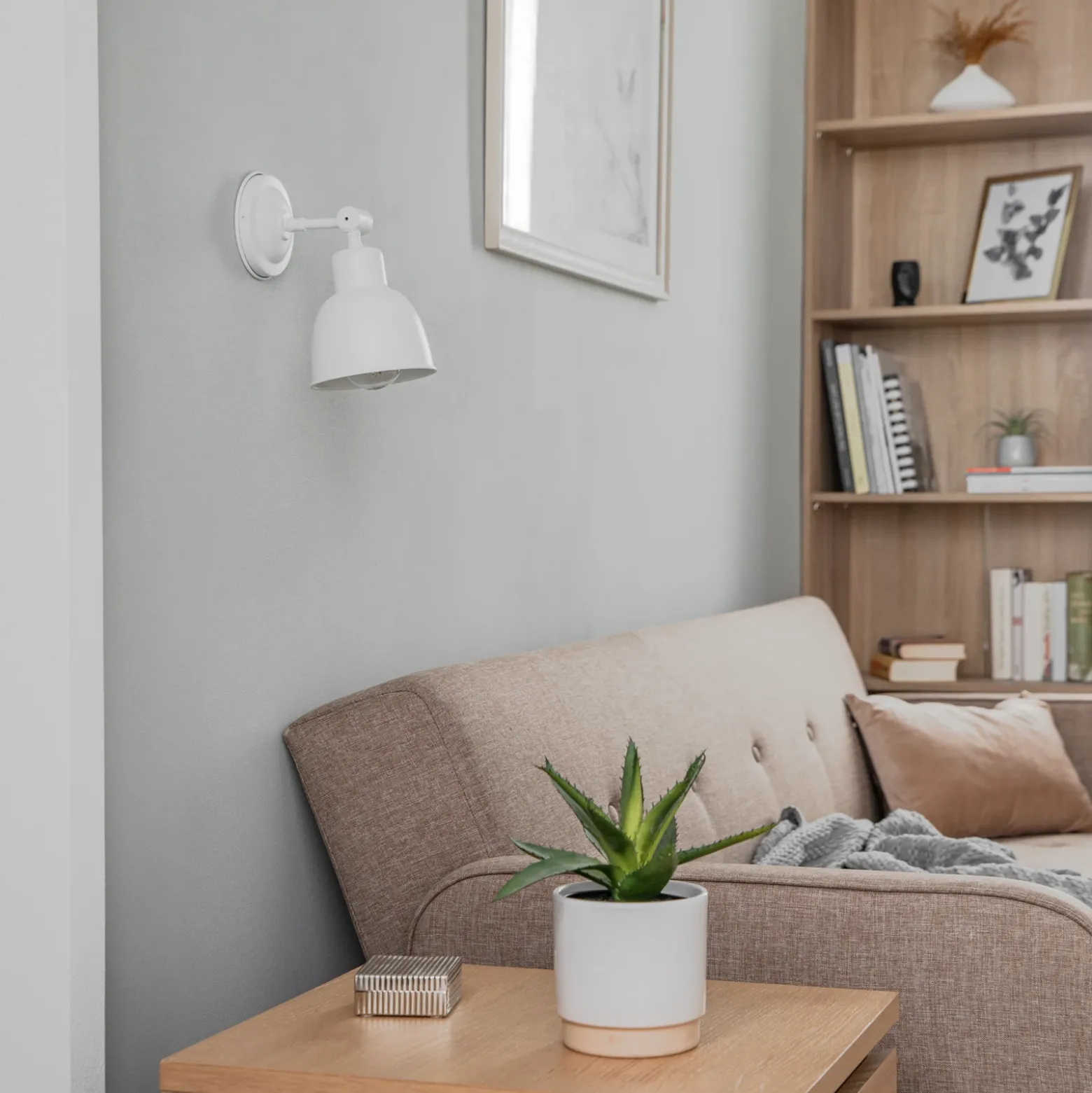 Aplique de pared Emoti, 1 luz, blanco