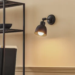 Aplique de pared Emoti, 1 luz, negro