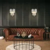 Aplique de pared Empire, cromo/ cristal transparente, acero, IP44