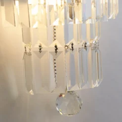 Aplique de pared Empire, cromo/ cristal transparente, acero, IP44