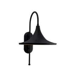 Aplique de pared Enjolino, negro, altura 48 cm, metal, E27